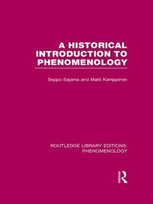 cover image of A Historical Introduction to Phenomenology